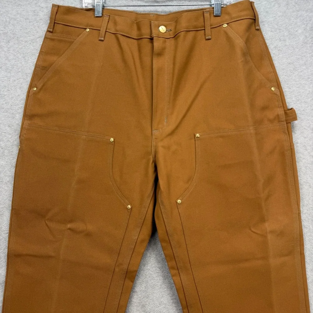 Carhartt Pants Mens 40x34 Brown B01 Double Knee Front Duck Loose Fit Utility NEW - Picture 9 of 13